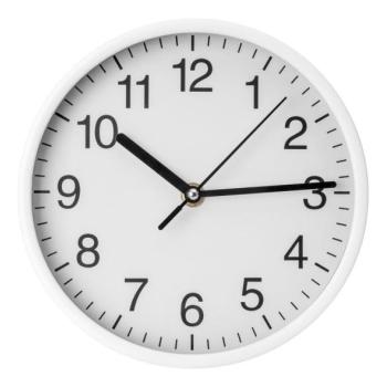  Fali óra 20 cm átmérő, 1xAA, fehér/fekete  kép