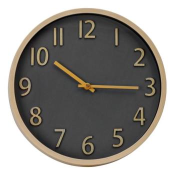  Fali óra 30 cm átmérő, 1xAA, arany/szürke  kép