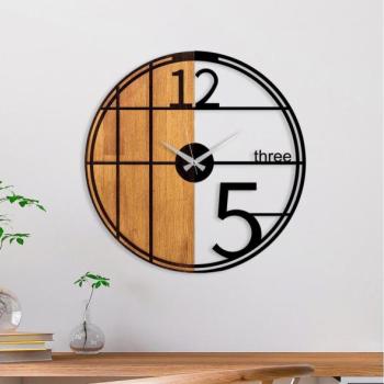  Fali óra 56 cm átmérő, 1xAA, fa/fém kivitel  kép