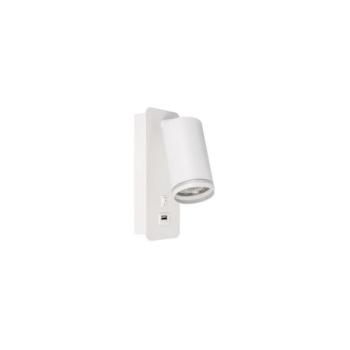 Fali spotlámpa USB töltővel 1xGU10/35W/230V fehér  kép