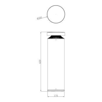 Faro LED-es útvilágítás, 60 cm magas, sötétszürke, DALI, 3000 K kép
