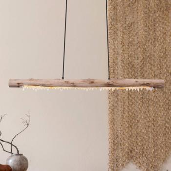 Felicitas LED függő lámpa fából, hossza 100 cm kép