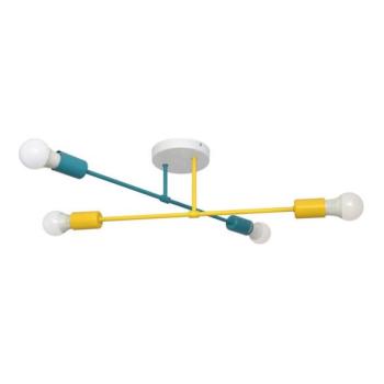  Felületre szerelhető csillár CAMBRIDGE 4xE27/20W/230V kék/sárga  kép