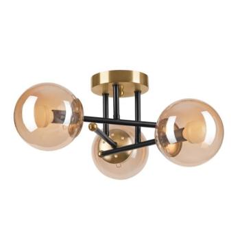  Felületre szerelhető csillár  MALENA 3xE14/5W/230V arany/fekete/füstös bézs  kép