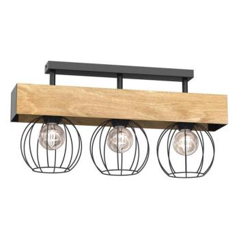  Felületre szerelhető csillár MENTON 3xE27/15W/230V fekete/barna/tölgy  kép