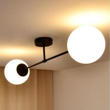  Felületre szerelhető csillár MOON 2xE27/15W/230V fekete  kép