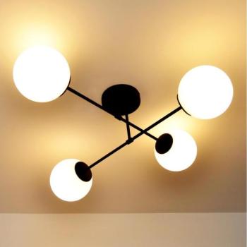  Felületre szerelhető csillár MOON 4xE27/15W/230V fekete  kép
