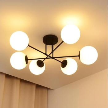  Felületre szerelhető csillár MOON 6xE27/15W/230V fekete  kép