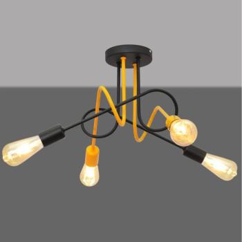  Felületre szerelhető csillár OXFORD 4xE27/15W/230V fekete/sárga  kép