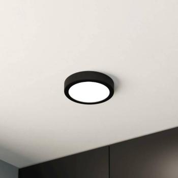 Felületre szerelhető LED panel Fueva 5 IP20 830 fekete Ø16cm Ø16cm kép