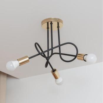  Felületre szerelhető OXFORD csillár 3xE27/15W/230V arany/fekete  kép