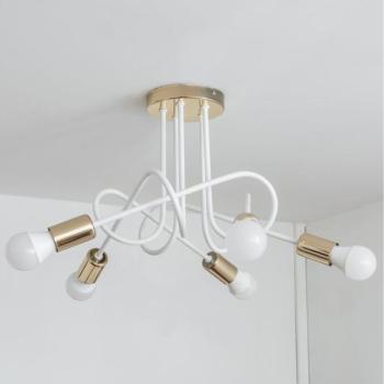  Felületre szerelhető OXFORD csillár 5xE27/15W/230V, arany/fehér  kép