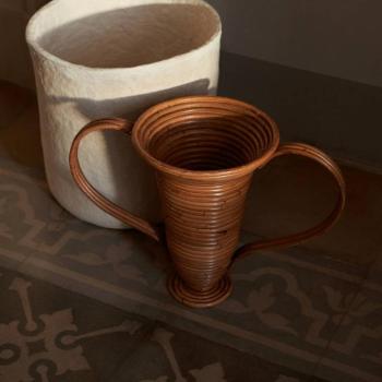 ferm LIVING Amphora váza, rattan, fonott, magasság 30 cm kép