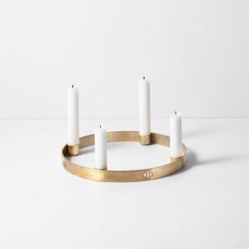 ferm LIVING Gyertyatartó kör, Ø 25 cm, polírozott, sárgaréz kép