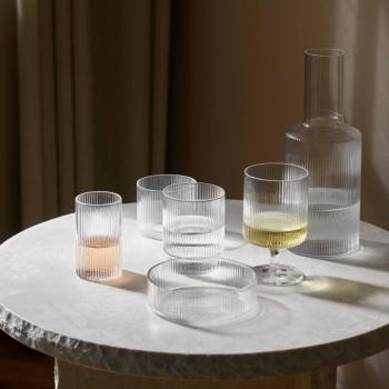 ferm LIVING Ripple tálalótál, átlátszó, Ø 12,2 cm, 4 darabos készlet kép