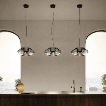 Filo LED függőlámpa, titán színű, fém, Ø 50 cm, 2700 K kép