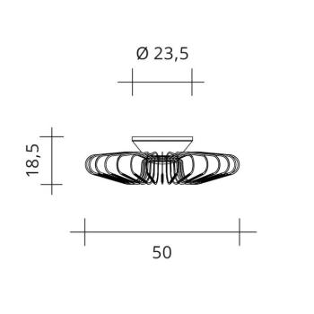 Filo LED mennyezeti lámpa, bézs, fém, Ø 50 cm, 2700 K kép