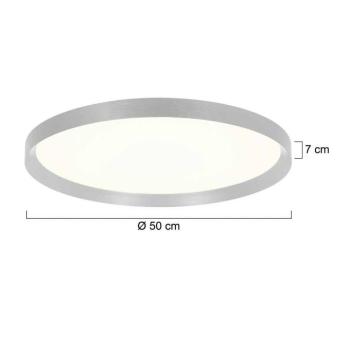 Flady LED mennyezeti lámpa, acél, Ø 50 cm, direkt/indirekt kép