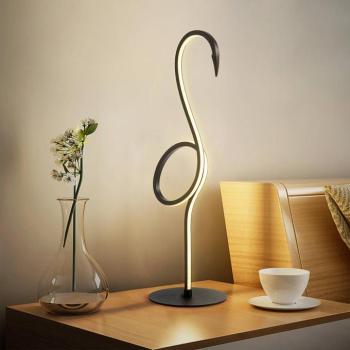 Flamingo LED-es asztali lámpa, fekete, fém, 50 cm magas kép