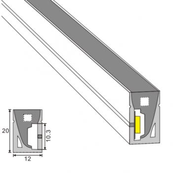 FlexPro , flexibilis LED profil , hajlítható , szilikon , 10 mm-es LED szalaghoz , DIY10L-T kép