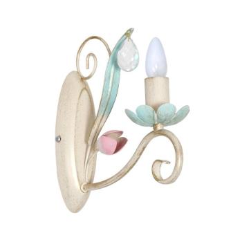 Florina fali világítás virágdíszítéssel, 1 izzóval kép