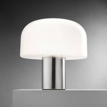 FLOS Bellhop Glass T asztali lámpa, alumínium színű, magasság 34 cm kép