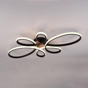 Fly LED mennyezeti lámpa, matt fekete, 3.000 K, 83 cm x 45 cm kép