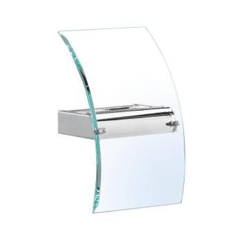 Folyosó LED fali lámpa, króm/tiszta, üveg, 29 cm magas kép