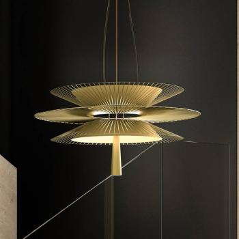 Forestier Gravity 2 függőlámpa Ø68cm krémszínű kép