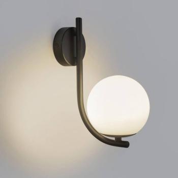Forlight fali lámpa Sfera Single, fekete, üveg, szélesség 12 cm kép