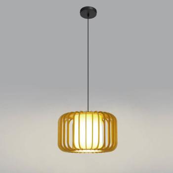 Forlight függesztéklámpa Viva, világosbarna, fa, Ø 40 cm kép