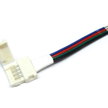 Forrasztásmentes betáp 10 mm-es RGB LED szalaghoz kép