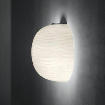 Foscarini Gem félig fali lámpa üvegből, grafitból kép