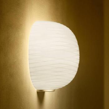 Foscarini Gem félig falilámpa üvegből, arany kép
