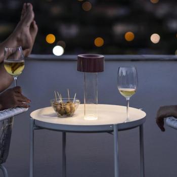 Foscarini LED-es újratölthető asztali lámpa Fleur, zsályazöld kép