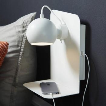 FRANDSEN Ball USB fali lámpa fehér matt kép