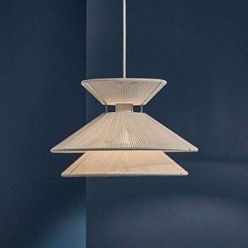 FRANDSEN függőlámpa Kiku fehér, Ø 35,5 cm, fém/vászon kép