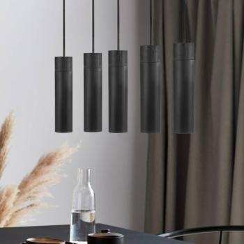 Függő világítás Tilo, 5 izzós, fekete kép