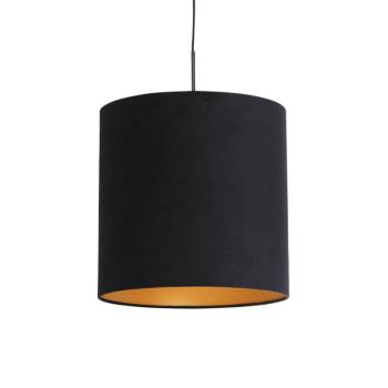 Függőlámpa fekete bársony árnyékolóval aranyozással 40 cm - Combi kép