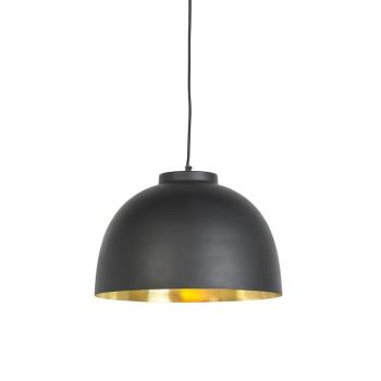 Függőlámpa fekete, belső réz 40 cm - Hoodi kép
