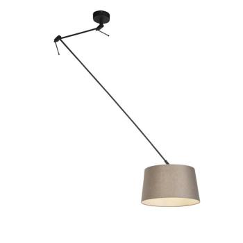 Függőlámpa fekete vászon árnyékolóval, taupe színben, 35 cm - Blitz kép