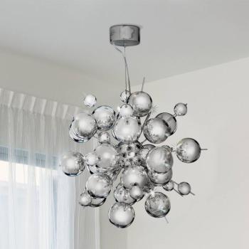 Függőlámpa Molecule, krómozott, fém, 12 lámpás, G4 kép