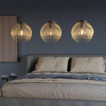 Függőlámpa Venezuela, fekete/arany, 3-as lámpa kép