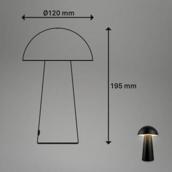 Fungo Mini LED asztali világítás, fekete, érintőképernyő, műanyag kép