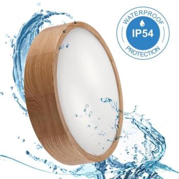  Fürdőszobai mennyezeti lámpa OAK 3xE27/15W/230V tölgy ø 37 cm IP54  kép