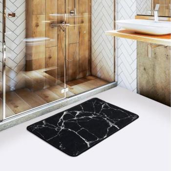  Fürdőszobai szőnyeg MARBLE 40x60 cm fekete  kép