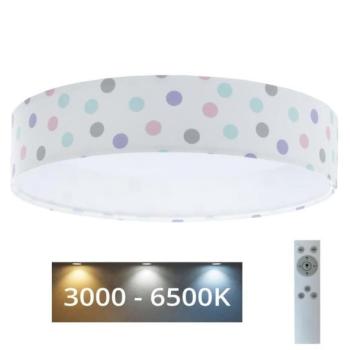  GALAXY KIDS LED/24W/230V színes pöttyös dimmelhető lámpa + távirányító  kép