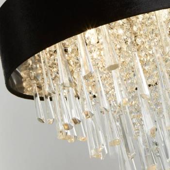 Glamour függőlámpa, üvegkristály, fekete, G9, Ø 45.4 cm kép