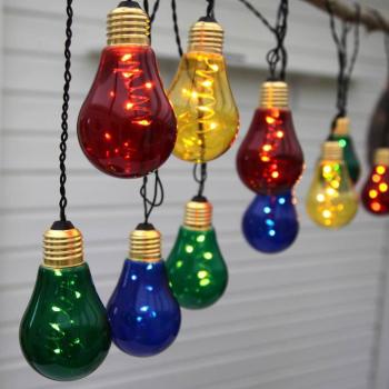 Glow LED fényfüzér 10 színes fényforrással kép