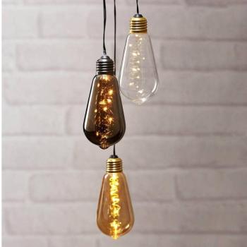 Glow Vintage LED deco lámpa időzítővel, füst kép